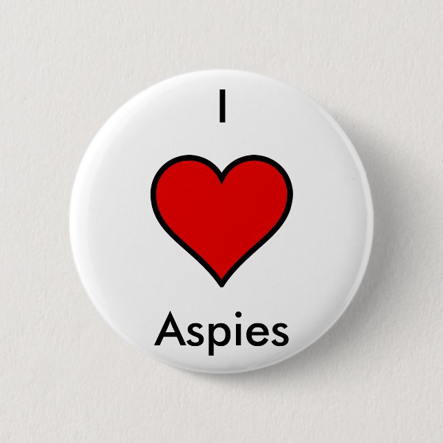 Badge Rond 5 Cm I coeur (amour) Aspies (Devant)
