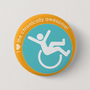 Badge Rond 5 Cm I {coeur} chroniquement l'impressionnant