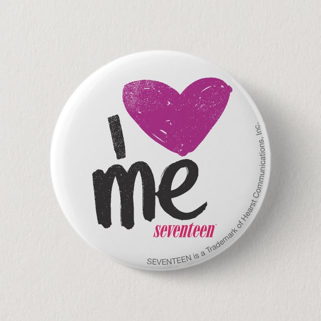 Badge Rond 5 Cm I coeur je pourpre (Devant)