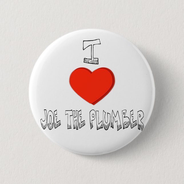 Badge Rond 5 Cm I coeur Joe le plombier - bouton (Devant)