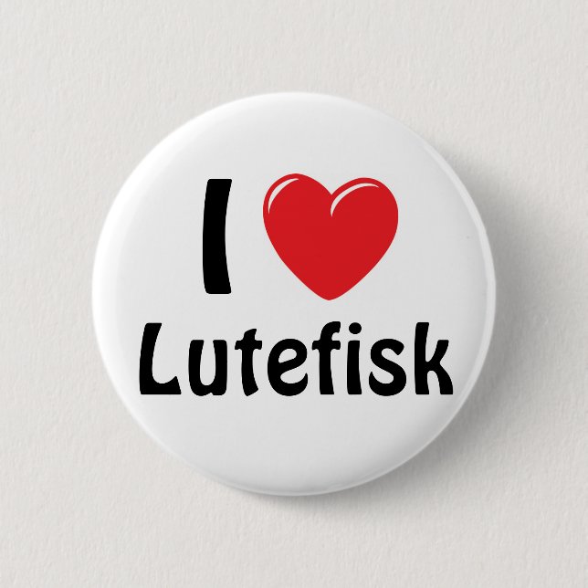 Badge Rond 5 Cm I coeur Lutefisk (Devant)