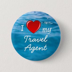 Badge Rond 5 Cm I coeur mon agent de voyage