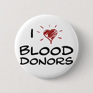Badge Rond 5 Cm I donneurs de sang de coeur