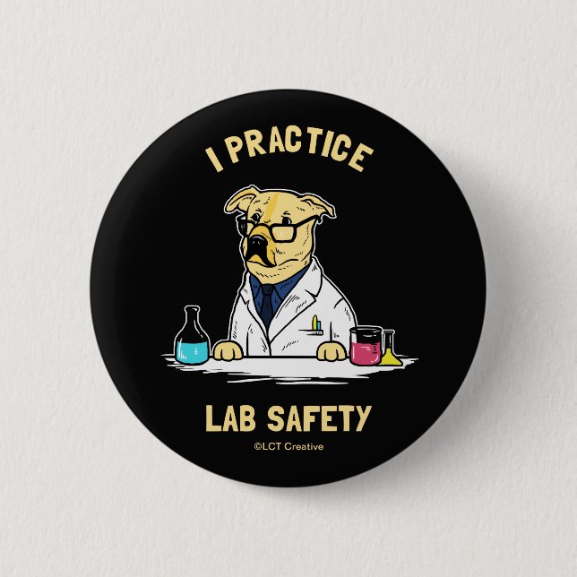 Badge Rond 5 Cm I Exercice de la sécurité des laboratoires (Devant)