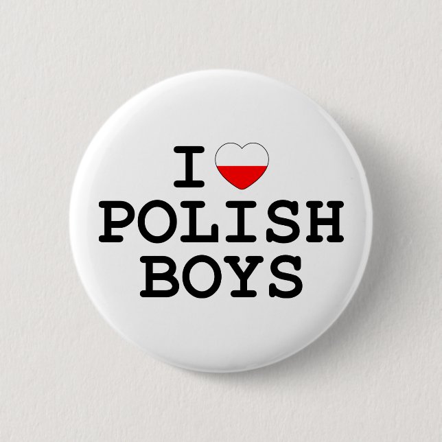 Badge Rond 5 Cm I garçons polonais de coeur (Devant)