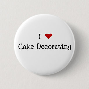 Badge Rond 5 Cm I gâteau de coeur décorant le bouton