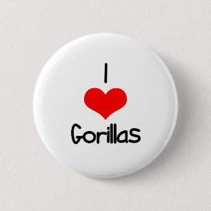 Badge Rond 5 Cm I gorilles de coeur (amour)