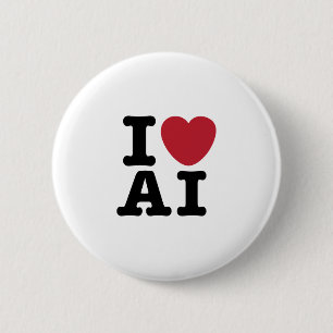 Badge Rond 5 Cm I Heart AI