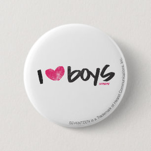 Badge Rond 5 Cm I Heart Boys Magenta