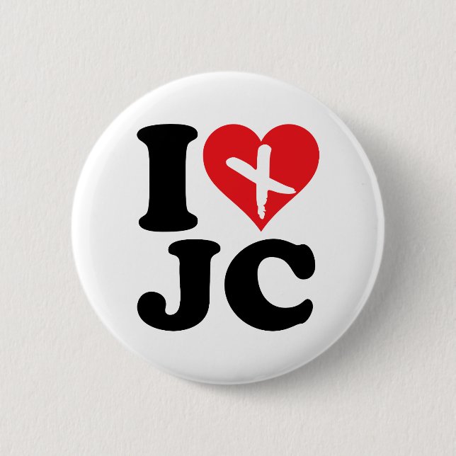 Badge Rond 5 Cm I Heart JC (Devant)