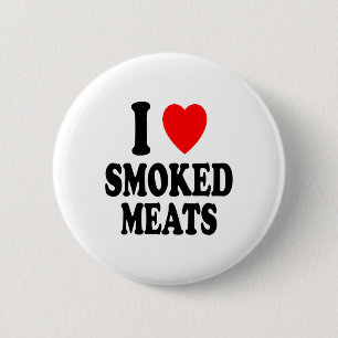 Badge Rond 5 Cm I Heart (love) Charcuterie Fumée Bbq En Plein Air