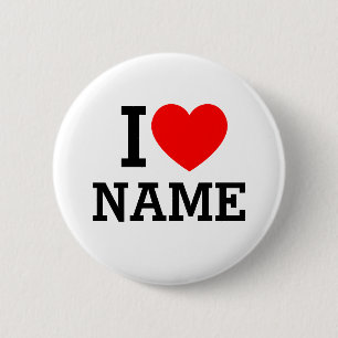 Badge Rond 5 Cm I Heart Name
