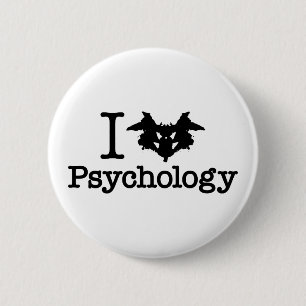 Badge Rond 5 Cm I Heart (Rorschach Inkblot) Psychologie