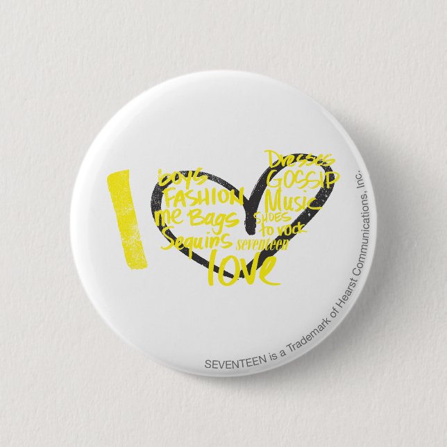 Badge Rond 5 Cm I jaune de graffiti de coeur (Devant)