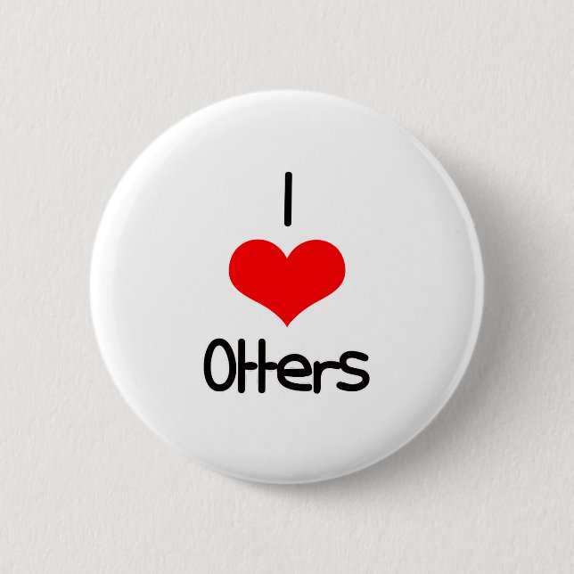 Badge Rond 5 Cm I loutres de coeur (amour) (Devant)