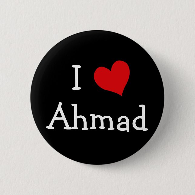 Badge Rond 5 Cm I Love Ahmad (Devant)