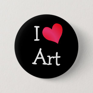 Badge Rond 5 Cm I Love Art