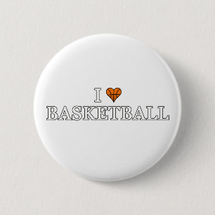 Badge Rond 5 Cm I Love Basketball