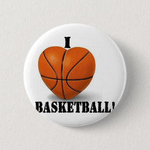 Badge Rond 5 Cm I Love Basketball