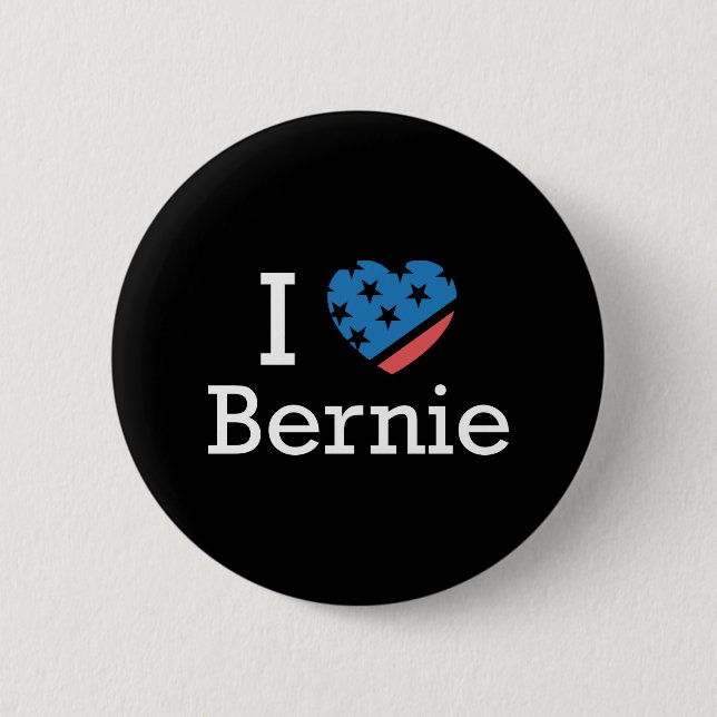 Badge Rond 5 Cm I Love Bernie (Devant)