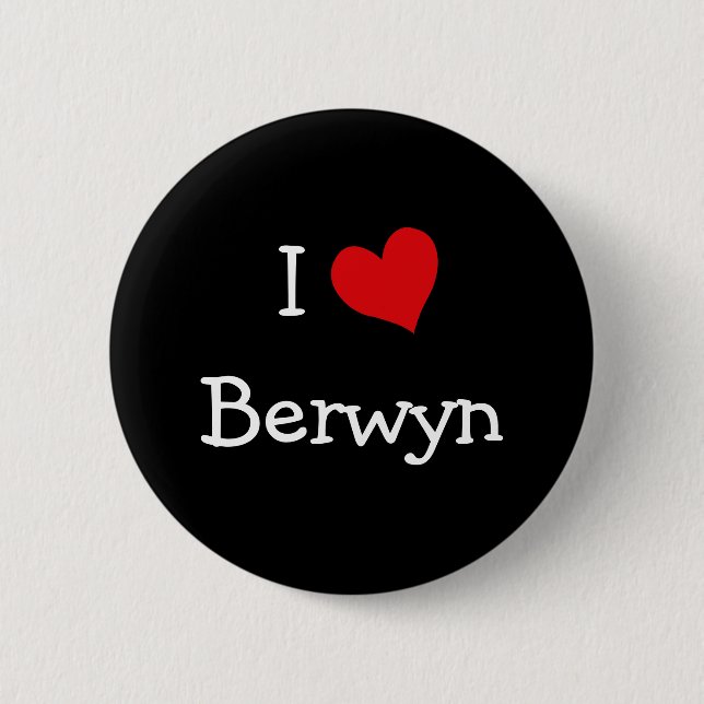 Badge Rond 5 Cm I Love Berwyn (Devant)