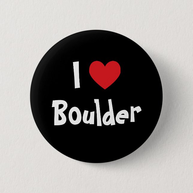 Badge Rond 5 Cm I Love Boulder (Devant)
