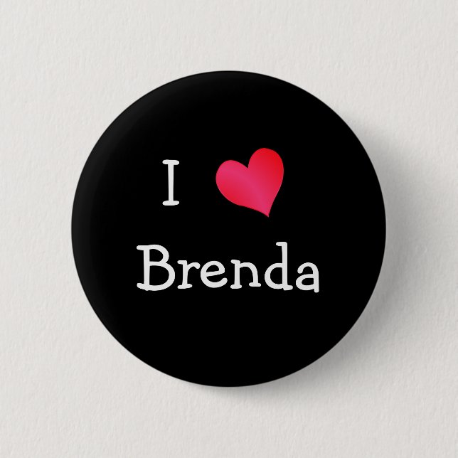 Badge Rond 5 Cm I Love Brenda (Devant)