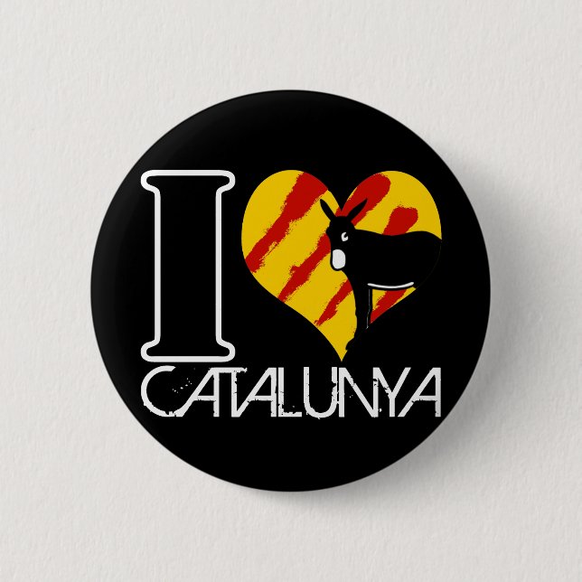 Badge Rond 5 Cm I Love Catalunya (Devant)