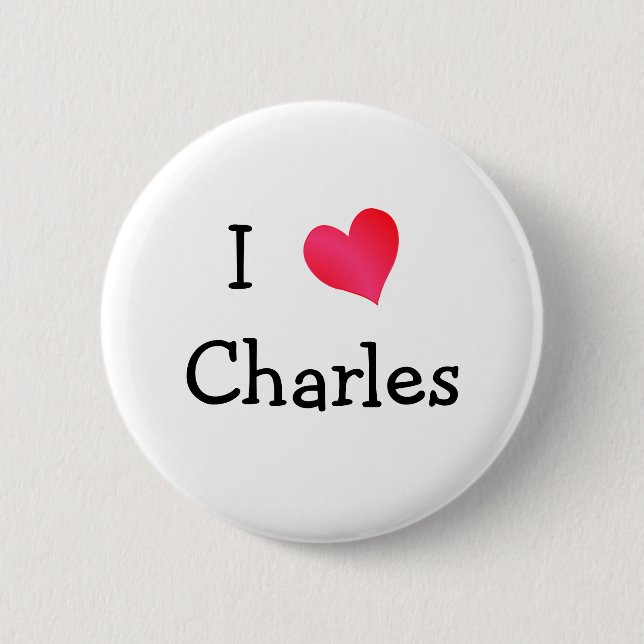 Badge Rond 5 Cm I Love Charles (Devant)