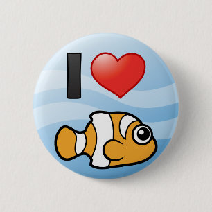 Badge Rond 5 Cm I Love Clownfish