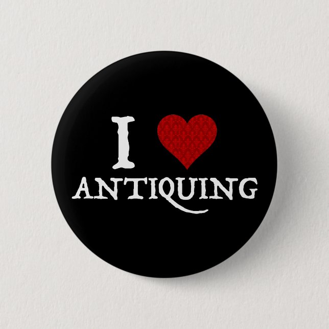 Badge Rond 5 Cm I Love (Coeur) Antiquité (Devant)