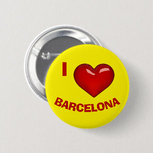 Badge Rond 5 Cm I LOVE (COEUR) BARCELONE modifiable