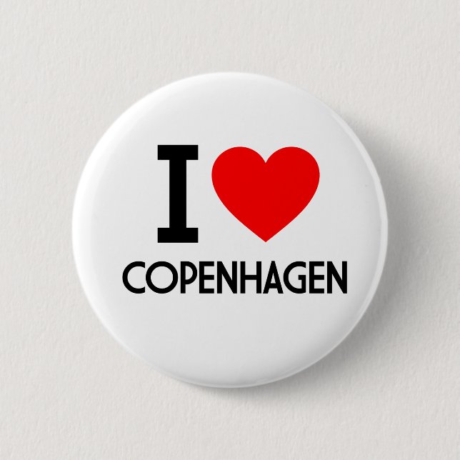 Badge Rond 5 Cm I Love Copenhagen (Devant)