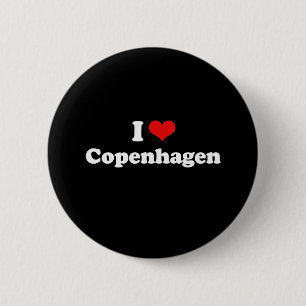 Badge Rond 5 Cm I Love Copenhagen Tshirt blanc