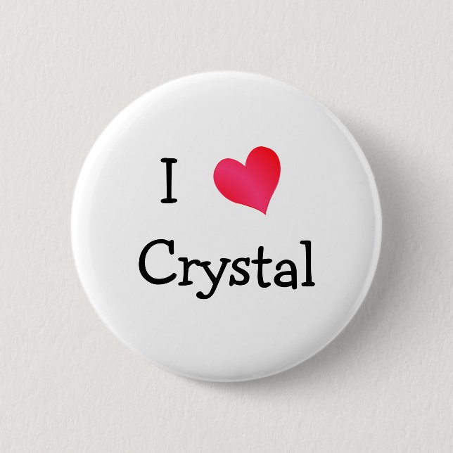Badge Rond 5 Cm I Love Crystal (Devant)
