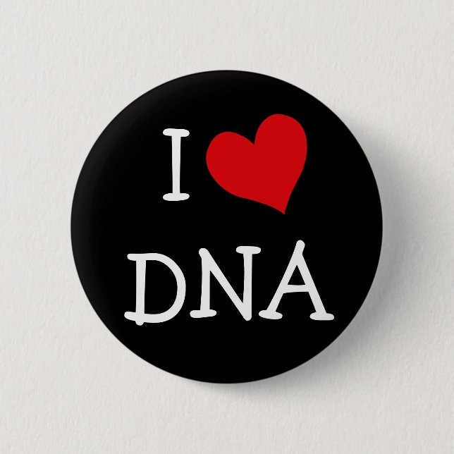 Badge Rond 5 Cm I Love DNA (Devant)
