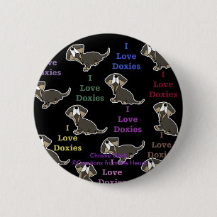 Badge Rond 5 Cm I Love Doxies collage