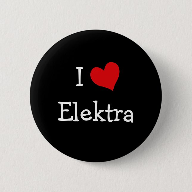 Badge Rond 5 Cm I Love Elektra (Devant)