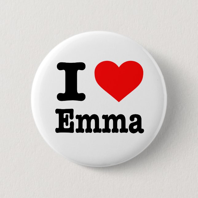 BADGE ROND 5 CM "I LOVE EMMA" (Devant)