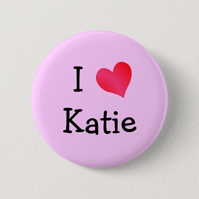Badge Rond 5 Cm I Love Katie (Devant)
