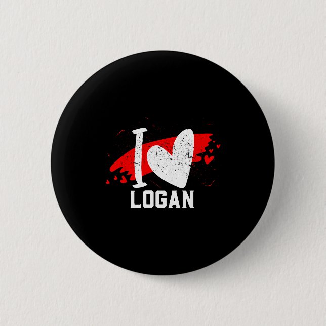 Badge Rond 5 Cm I Love Logan I Heart Logan  (Devant)