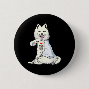 Badge Rond 5 Cm I Love Maman Tattoo American Eskimo Maman Amoureux