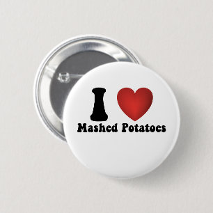 Badge Rond 5 Cm I Love Mashed Potatoes Thanksgiving Diner Cadeau