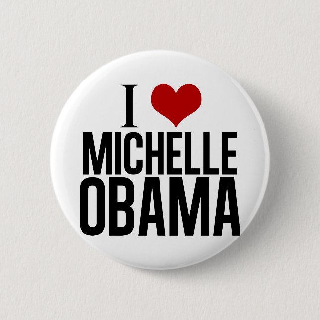 Badge Rond 5 Cm I Love Michelle Obama (Devant)