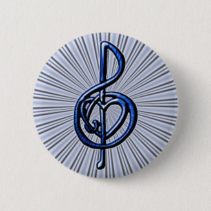 Badge Rond 5 Cm I Love Music