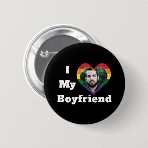 Badge Rond 5 Cm I Love My Boyfriend Gay pride LGBTQ Photo personna