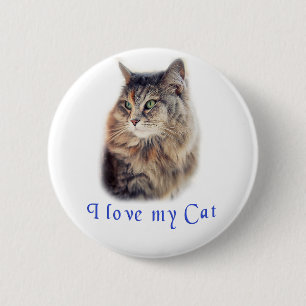 Badge Rond 5 Cm I love my Cat