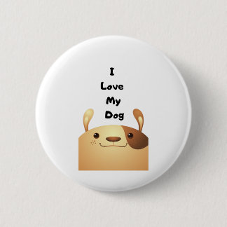 Badge Rond 5 Cm I Love My Dog - b