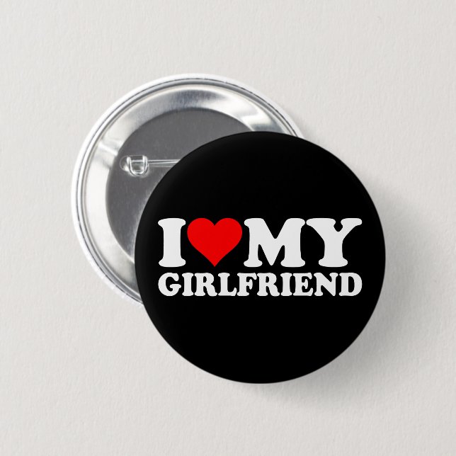 Badge Rond 5 Cm I Love My Girlfriend 1BK1 (Devant & derrière)