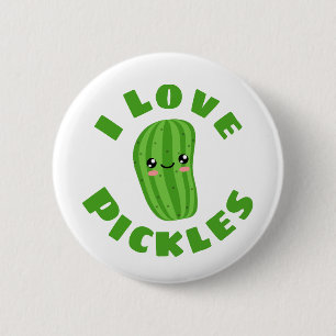 Badge Rond 5 Cm I love Pickles